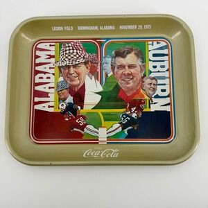 Vintage Coca Cola Tray 1975 Bear Bryant Shug Jordan Alabama Auburn Commemorative